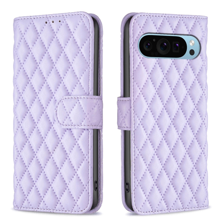 For Google Pixel 9 Pro Diamond Lattice Wallet Leather Flip Phone Case(Purple) - Google Cases by buy2fix | Online Shopping UK | buy2fix