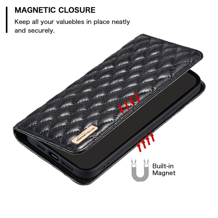 For Xiaomi Redmi K70 / K70 Pro Diamond Lattice Magnetic Leather Flip Phone Case(Black) - K70 Pro Cases by buy2fix | Online Shopping UK | buy2fix