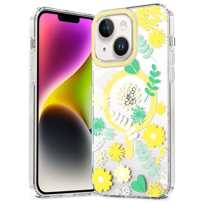 For iPhone 15 Plus MagSafe Magnetic TPU Phone Case(Yellow Chrysanthemum) - iPhone 15 Plus Cases by buy2fix | Online Shopping UK | buy2fix