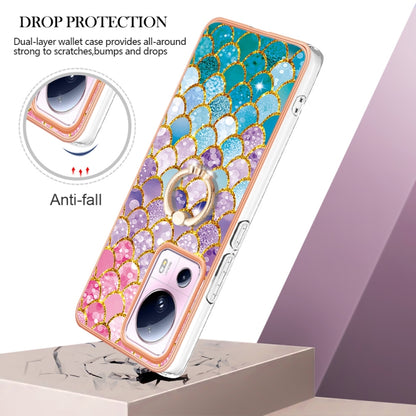 For Xiaomi 13 Lite 5G Electroplating IMD TPU Phone Case with Ring(Colorful Scales) - 13 Lite Cases by buy2fix | Online Shopping UK | buy2fix