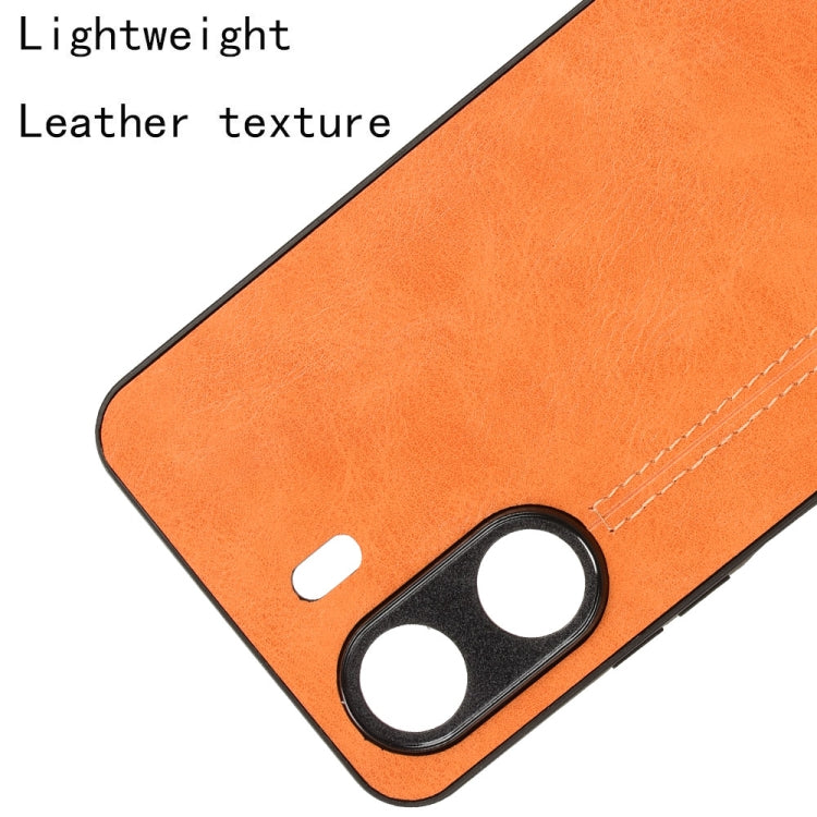 For Xiaomi Redmi 13C 4G / Poco C65 Sewing Cow Pattern Skin PC + PU + TPU Phone Case(Orange) - 13C Cases by buy2fix | Online Shopping UK | buy2fix