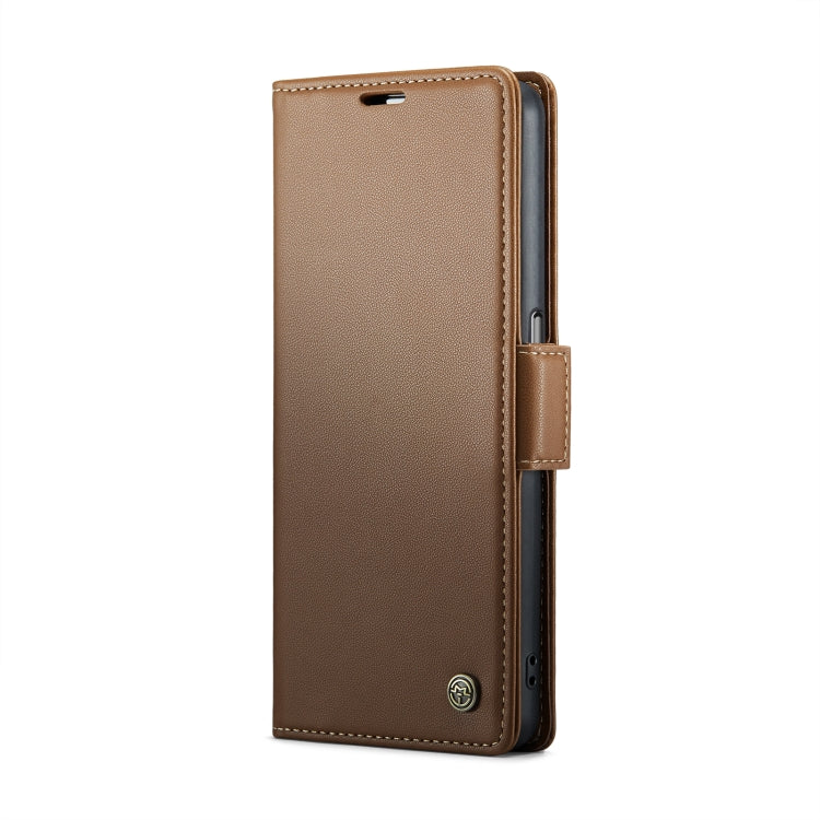 For OPPO A57 4G Global/A57s 4G Global CaseMe 023 Butterfly Buckle Litchi Texture RFID Anti-theft Leather Phone Case(Brown) - OPPO Cases by CaseMe | Online Shopping UK | buy2fix