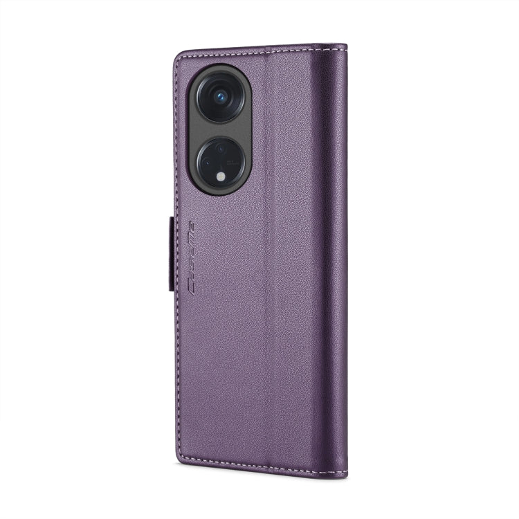 For OPPO Reno8 T 5G/A1 Pro 5G CaseMe 023 Butterfly Buckle Litchi Texture RFID Anti-theft Leather Phone Case(Pearly Purple) - OPPO Cases by CaseMe | Online Shopping UK | buy2fix