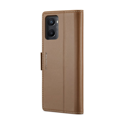 For OPPO A96 4G Global/A36 4G/K10 4G/A76 4G CaseMe 023 Butterfly Buckle Litchi Texture RFID Anti-theft Leather Phone Case(Brown) - OPPO Cases by CaseMe | Online Shopping UK | buy2fix