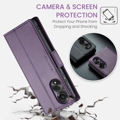 For OPPO A78 4G CaseMe 023 Butterfly Buckle Litchi Texture RFID Anti-theft Leather Phone Case(Pearly Purple) - OPPO Cases by CaseMe | Online Shopping UK | buy2fix