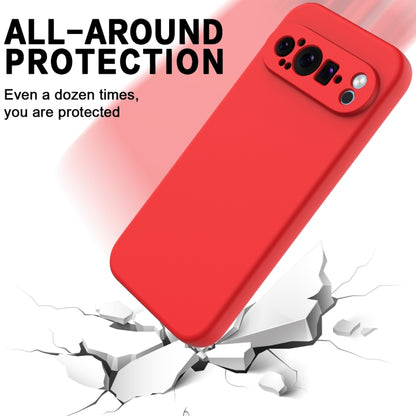 For Google Pixel 9 Pro Pure Color Liquid Silicone Shockproof Phone Case(Red) - Google Cases by buy2fix | Online Shopping UK | buy2fix