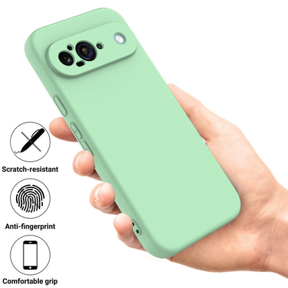 For Google Pixel 9 Pure Color Liquid Silicone Shockproof Phone Case(Green) - Google Cases by buy2fix | Online Shopping UK | buy2fix