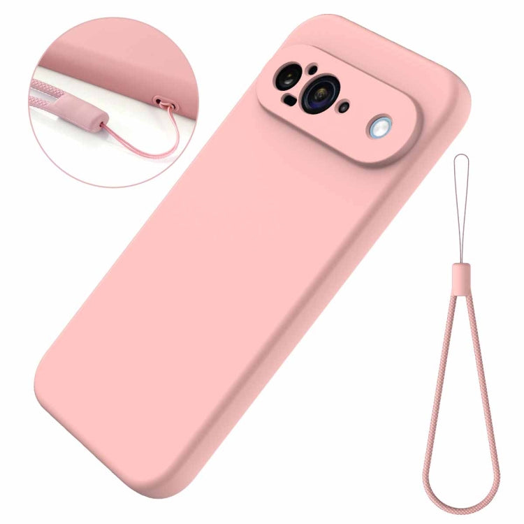 For Google Pixel 9 Pure Color Liquid Silicone Shockproof Phone Case(Pink) - Google Cases by buy2fix | Online Shopping UK | buy2fix