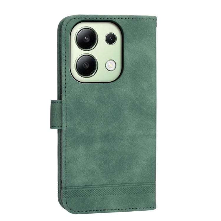 For Xiaomi Redmi Note13 4G Dierfeng Dream Line TPU + PU Leather Phone Case(Green) - Note 13 Cases by buy2fix | Online Shopping UK | buy2fix