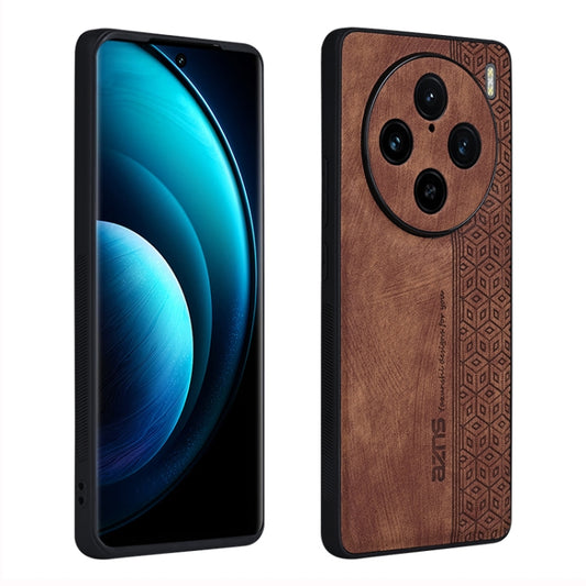 For vivo X100 Pro AZNS 3D Embossed Skin Feel Phone Case(Brown) - X100 Pro Cases by AZNS | Online Shopping UK | buy2fix