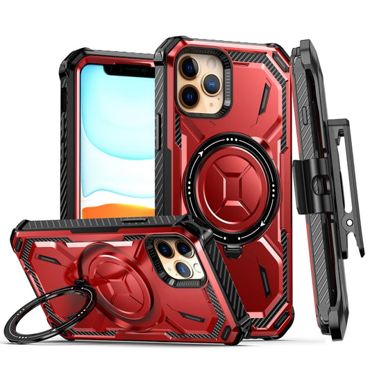 For iPhone 14 Pro Max Armor Series Holder Phone Case with Back Clip(Red) - iPhone 14 Pro Max Cases by buy2fix | Online Shopping UK | buy2fix