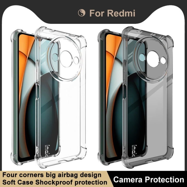 For Xiaomi Redmi A3 4G imak Shockproof Airbag TPU Phone Case(Transparent Black) - Xiaomi Cases by imak | Online Shopping UK | buy2fix