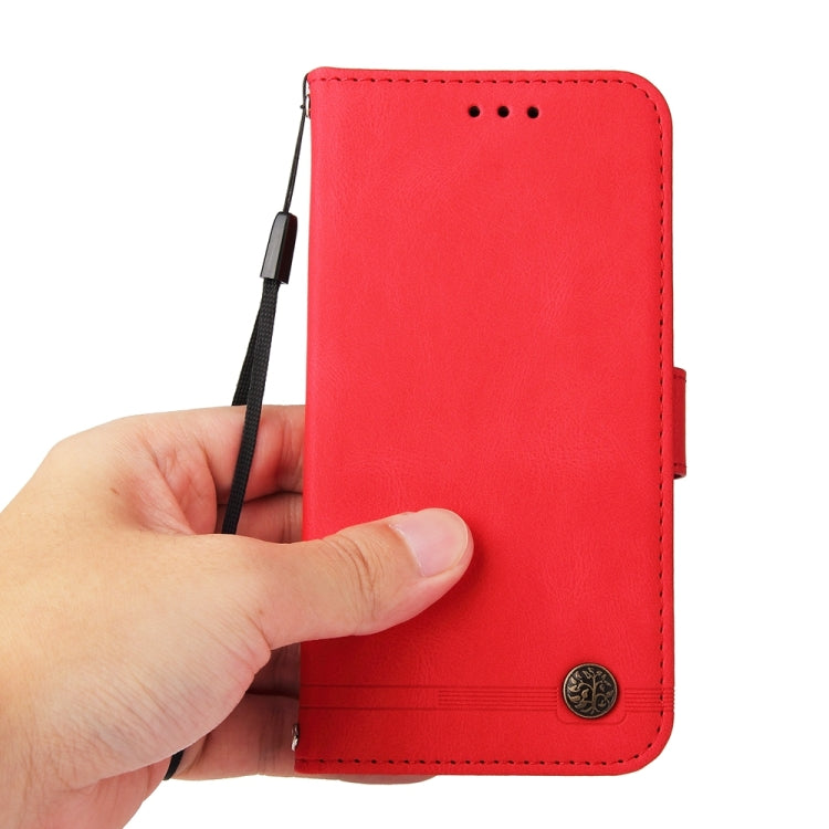 For Xiaomi Redmi K70 / K70 Pro Skin Feel Life Tree Metal Button Leather Phone Case(Red) - K70 Pro Cases by buy2fix | Online Shopping UK | buy2fix