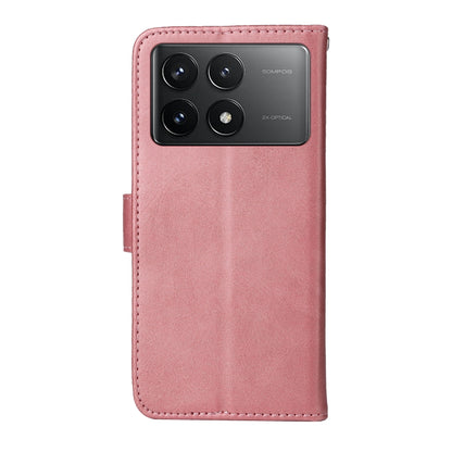 For Xiaomi Redmi K70 / K70 Pro Classic Calf Texture Flip Leather Phone Case(Rose Gold) - K70 Pro Cases by buy2fix | Online Shopping UK | buy2fix