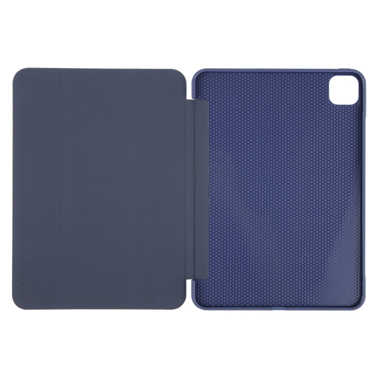 For iPad Air 13 2024 GEBEI 3-folding Holder Shockproof Flip Leather Tablet Case(Dark Blue) - iPad Air 13 2024 Cases by GEBEI | Online Shopping UK | buy2fix