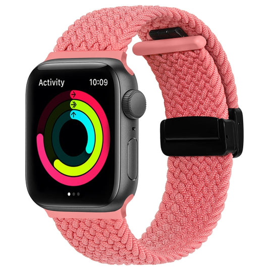 Magnetic Fold Clasp Woven Watch Band For Apple Watch 5 40mm(Pink) - Watch Bands by buy2fix | Online Shopping UK | buy2fix