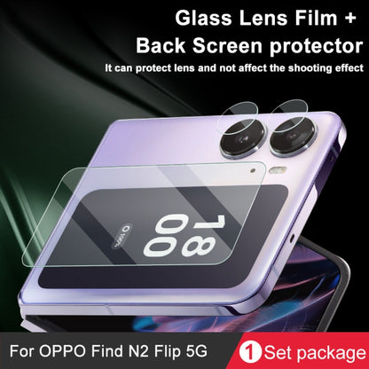 For OPPO Find N2 Flip 5G 1 Sets imak Tempered Glass Rear Camera Protection Ring + Glass Rear Screen Sticker - For OPPO by imak | Online Shopping UK | buy2fix