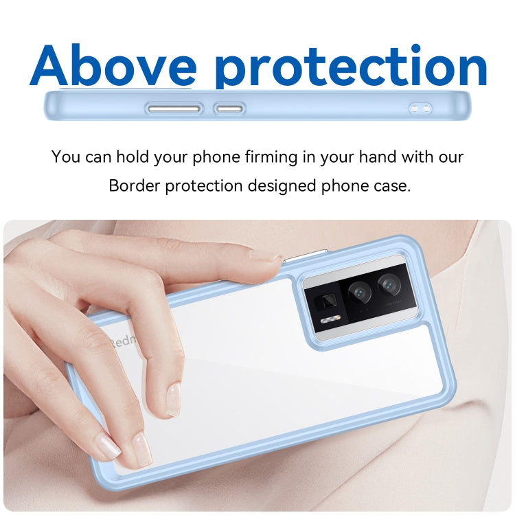 For Xiaomi Poco F5 Pro Colorful Series Acrylic Hybrid TPU Phone Case(Blue) - Xiaomi Cases by buy2fix | Online Shopping UK | buy2fix