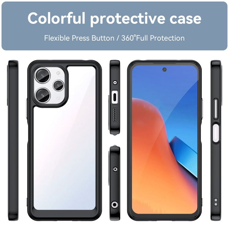 For Xiaomi Redmi 12R Colorful Series Acrylic Hybrid TPU Phone Case(Black) - Xiaomi Cases by buy2fix | Online Shopping UK | buy2fix