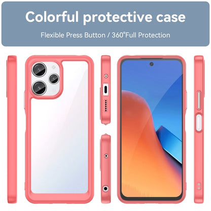 For Xiaomi Redmi 12 5G Colorful Series Acrylic Hybrid TPU Phone Case(Red) - Xiaomi Cases by buy2fix | Online Shopping UK | buy2fix