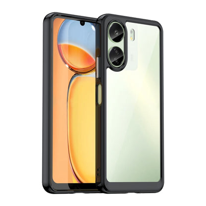 For Xiaomi Redmi 13C 4G Colorful Series Acrylic Hybrid TPU Phone Case(Black) - 13C Cases by buy2fix | Online Shopping UK | buy2fix