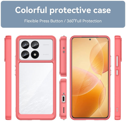 For Xiaomi Redmi K70 Colorful Series Acrylic Hybrid TPU Phone Case(Red) - K70 Cases by buy2fix | Online Shopping UK | buy2fix