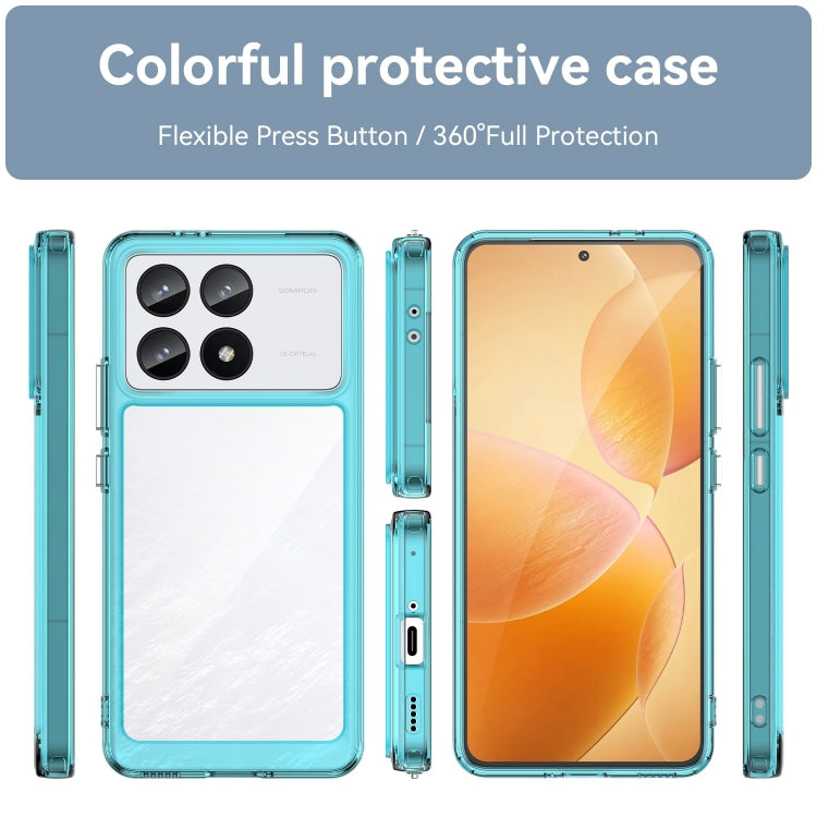 For Xiaomi Redmi K70 Pro Colorful Series Acrylic Hybrid TPU Phone Case(Transparent Blue) - K70 Pro Cases by buy2fix | Online Shopping UK | buy2fix