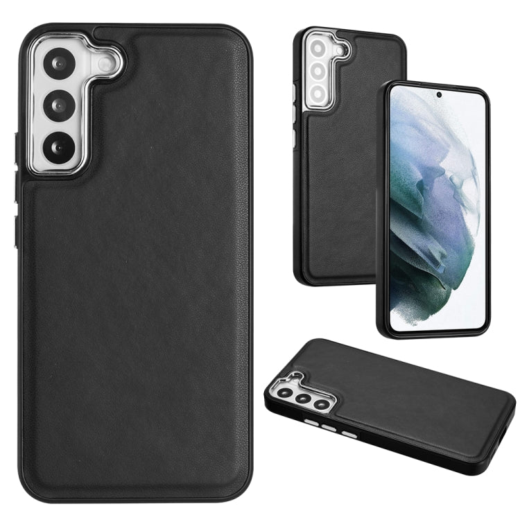 For Samsung Galaxy S22+ 5G Leather Texture Full Coverage Phone Case(Black) - Galaxy S22+ 5G Cases by buy2fix | Online Shopping UK | buy2fix