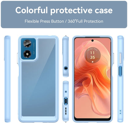 For Motorola Moto G04 Colorful Series Acrylic Hybrid TPU Phone Case(Blue) - Motorola Cases by buy2fix | Online Shopping UK | buy2fix