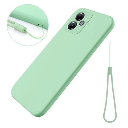 For Motorola Moto G14 Pure Color Liquid Silicone Shockproof Phone Case(Green) - Motorola Cases by buy2fix | Online Shopping UK | buy2fix