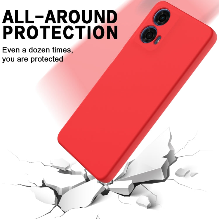 For Motorola Moto G04 / G24 Pure Color Liquid Silicone Shockproof Phone Case(Red) - Motorola Cases by buy2fix | Online Shopping UK | buy2fix