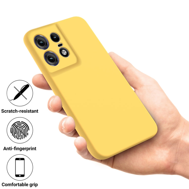 For Motorola Edge 50 Pro Pure Color Liquid Silicone Shockproof Phone Case(Yellow) - Motorola Cases by buy2fix | Online Shopping UK | buy2fix