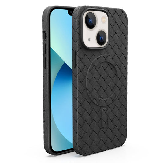 For iPhone 13 Woven Pattern MagSafe Magnetic Cooling Phone Case(Black) - iPhone 13 Cases by buy2fix | Online Shopping UK | buy2fix