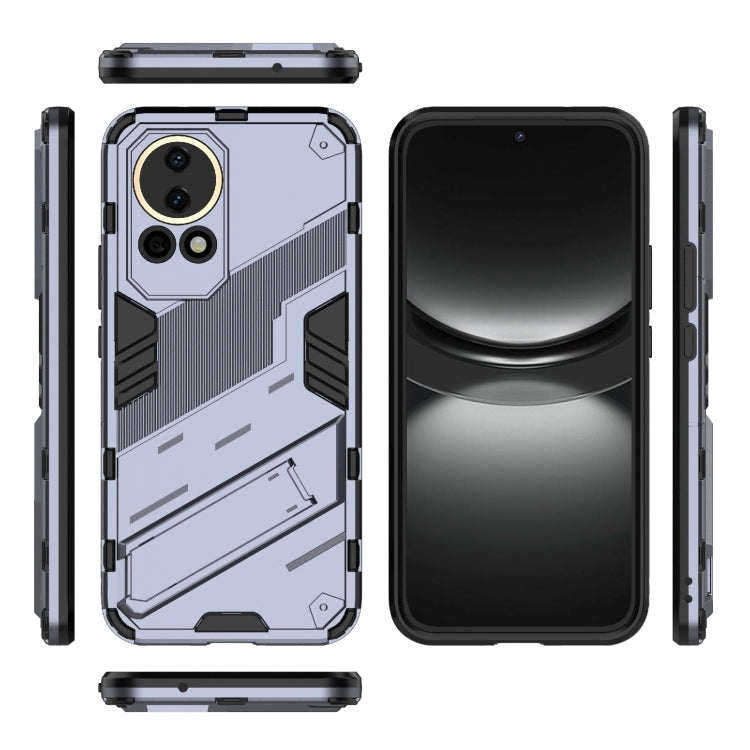 For Huawei nova 12 5G Punk Armor 2 in 1 PC + TPU Phone Case with Holder(Grey) - Huawei Cases by buy2fix | Online Shopping UK | buy2fix