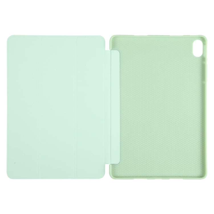 For Huawei MatePad SE 11 GEBEI 3-folding Holder Shockproof Flip Leather Tablet Case(Green) - Huawei by GEBEI | Online Shopping UK | buy2fix