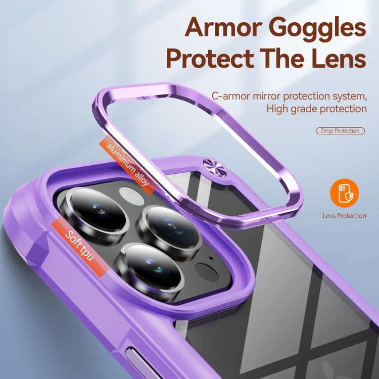 For iPhone 16 Pro TPU + PC Lens Protection Phone Case(Purple) - iPhone 16 Pro Cases by buy2fix | Online Shopping UK | buy2fix