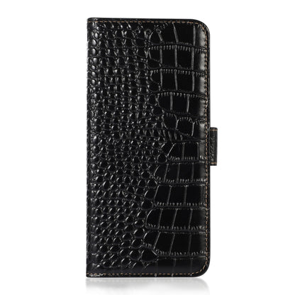 For iPhone 16 Crocodile Top Layer Cowhide Leather Phone Case(Black) - iPhone 16 Cases by buy2fix | Online Shopping UK | buy2fix