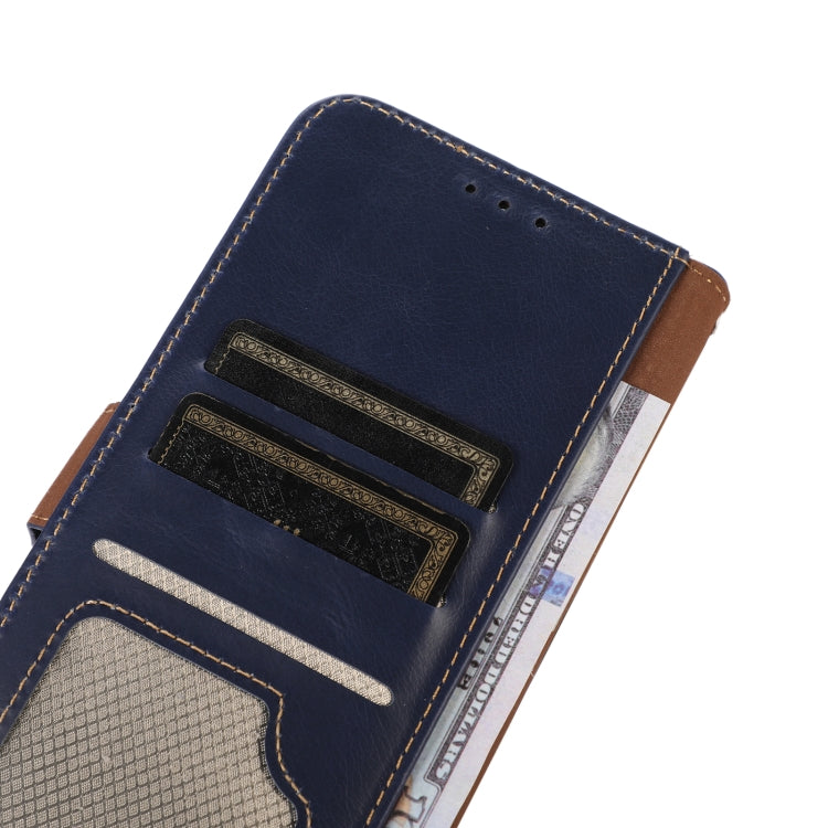 For iPhone 16 Plus Crazy Horse Top Layer Cowhide Leather Phone Case(Blue) - iPhone 16 Plus Cases by buy2fix | Online Shopping UK | buy2fix