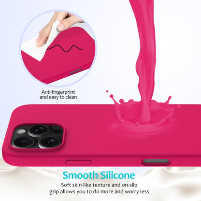 For iPhone 16 Pro Max Solid Color Silicone Phone Case(Rose Red) - More iPhone Cases by buy2fix | Online Shopping UK | buy2fix