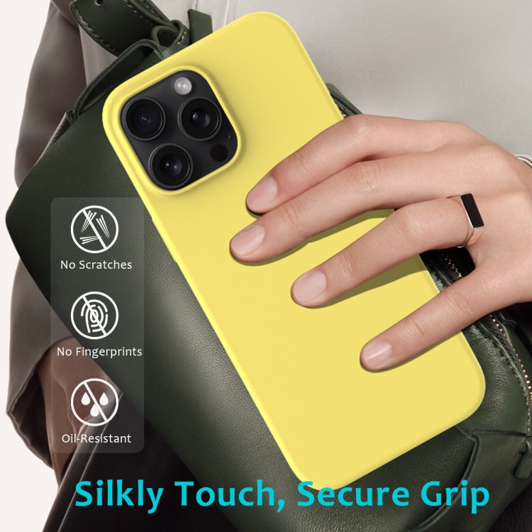 For iPhone 16 Pro Max Solid Color Silicone Phone Case(Lemon Yellow) - More iPhone Cases by buy2fix | Online Shopping UK | buy2fix