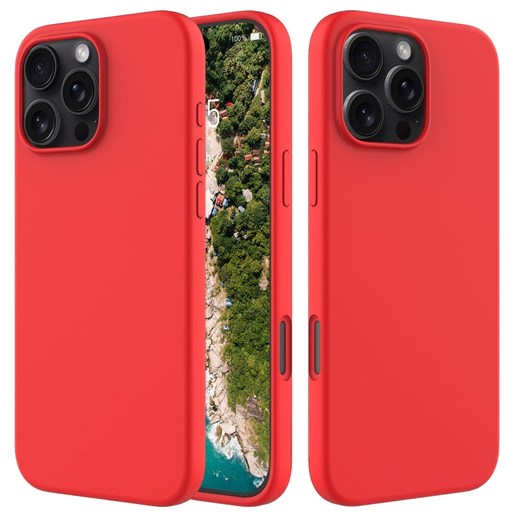 For iPhone 16 Pro Solid Color Silicone Phone Case(Red) - More iPhone Cases by buy2fix | Online Shopping UK | buy2fix