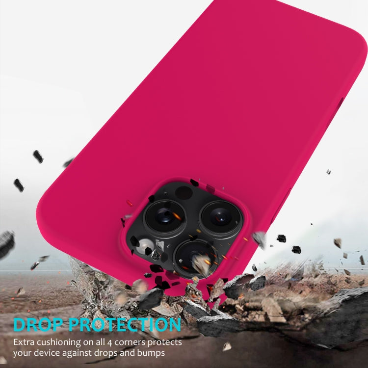 For iPhone 16 Pro Solid Color Silicone Phone Case(Rose Red) - More iPhone Cases by buy2fix | Online Shopping UK | buy2fix