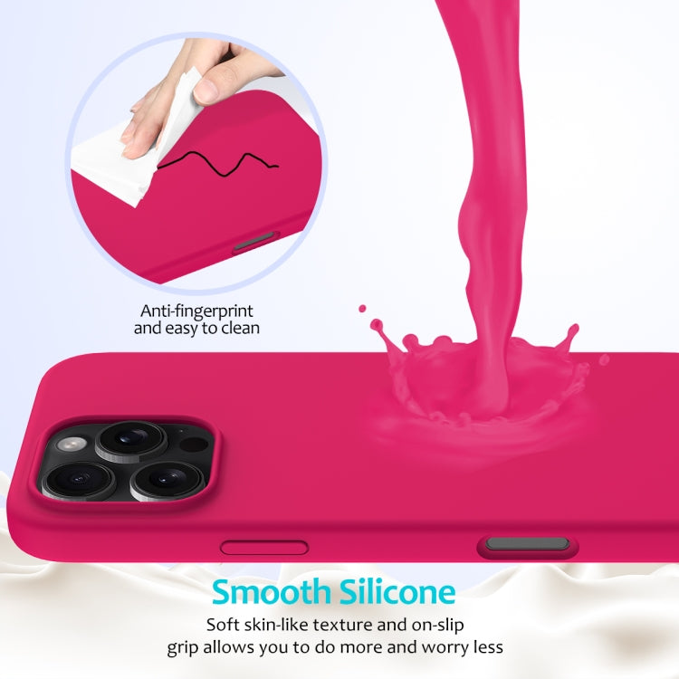 For iPhone 16 Pro Solid Color Silicone Phone Case(Rose Red) - More iPhone Cases by buy2fix | Online Shopping UK | buy2fix