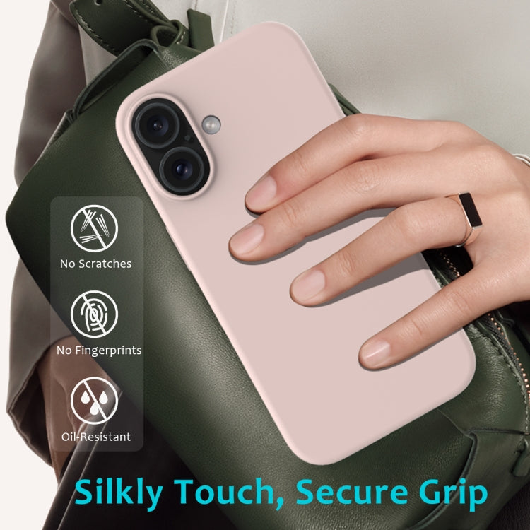 For iPhone 16 Plus Solid Color Silicone Phone Case(Sand Pink) - More iPhone Cases by buy2fix | Online Shopping UK | buy2fix