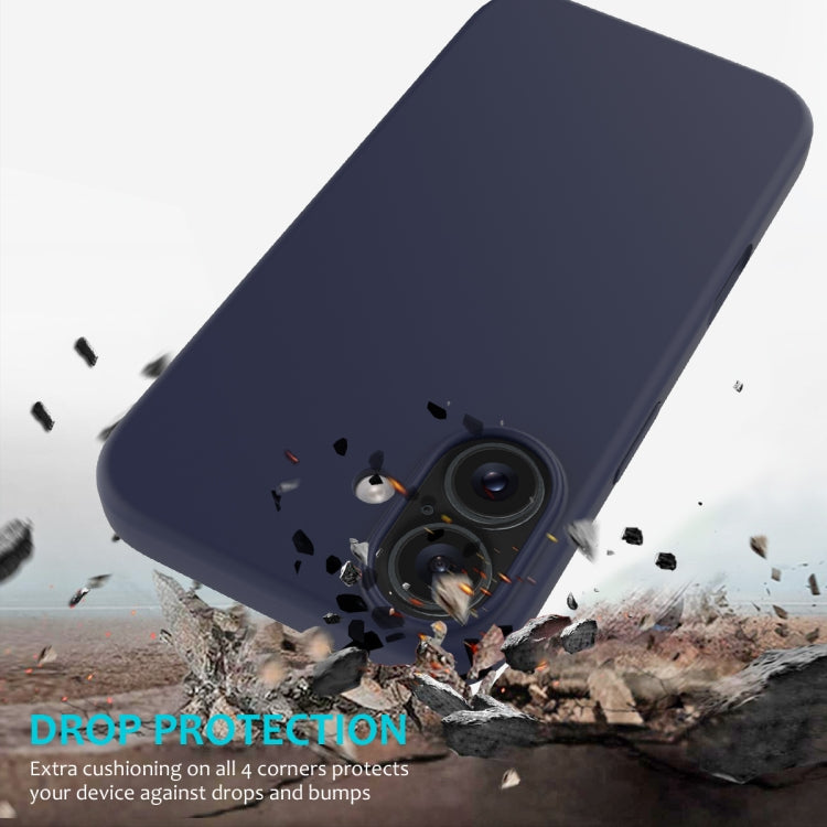 For iPhone 16 Solid Color Silicone Phone Case(Midnight Blue) - More iPhone Cases by buy2fix | Online Shopping UK | buy2fix