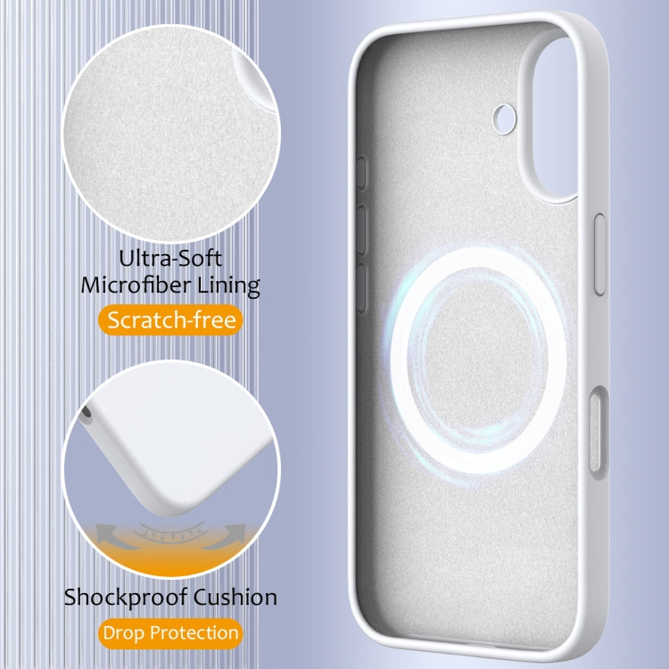 For iPhone 16 Plus Shockproof Silicone Magsafe Phone Case(White) - iPhone 16 Plus Cases by buy2fix | Online Shopping UK | buy2fix