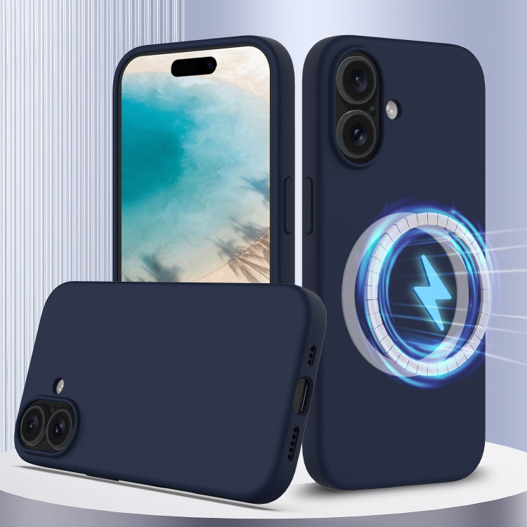 For iPhone 16 Plus Shockproof Silicone Magsafe Phone Case(Navy Blue) - iPhone 16 Plus Cases by buy2fix | Online Shopping UK | buy2fix