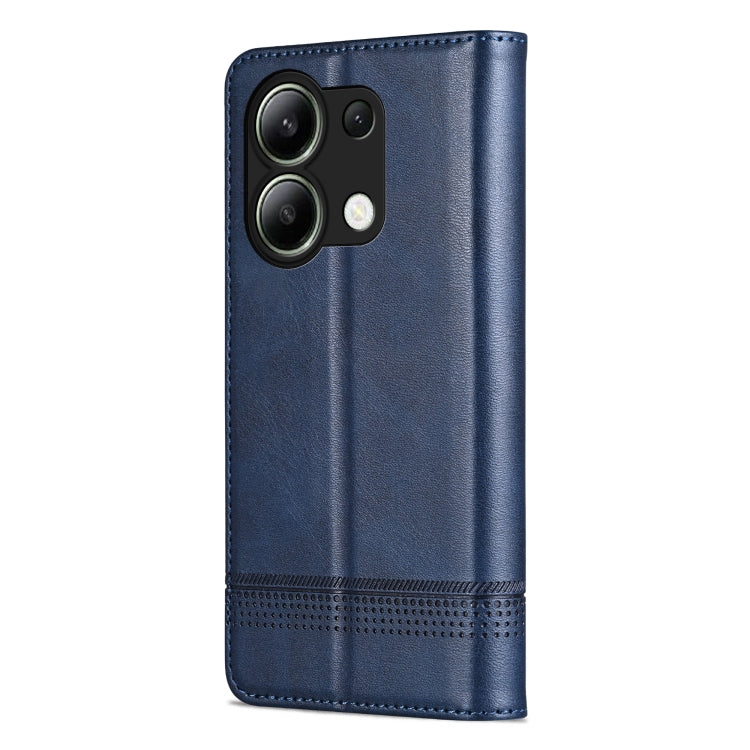 For Xiaomi Redmi Note 13 4G AZNS Magnetic Calf Texture Flip Leather Phone Case(Dark Blue) - Note 13 Cases by AZNS | Online Shopping UK | buy2fix