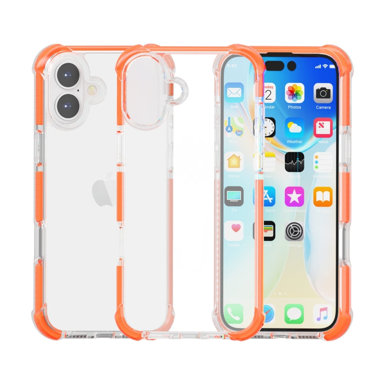 For iPhone 16 Plus Four-corner Shockproof TPU + Acrylic Phone Case(Orange) - iPhone 16 Plus Cases by buy2fix | Online Shopping UK | buy2fix