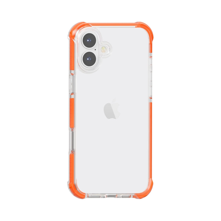 For iPhone 16 Four-corner Shockproof TPU + Acrylic Phone Case(Orange) - iPhone 16 Cases by buy2fix | Online Shopping UK | buy2fix